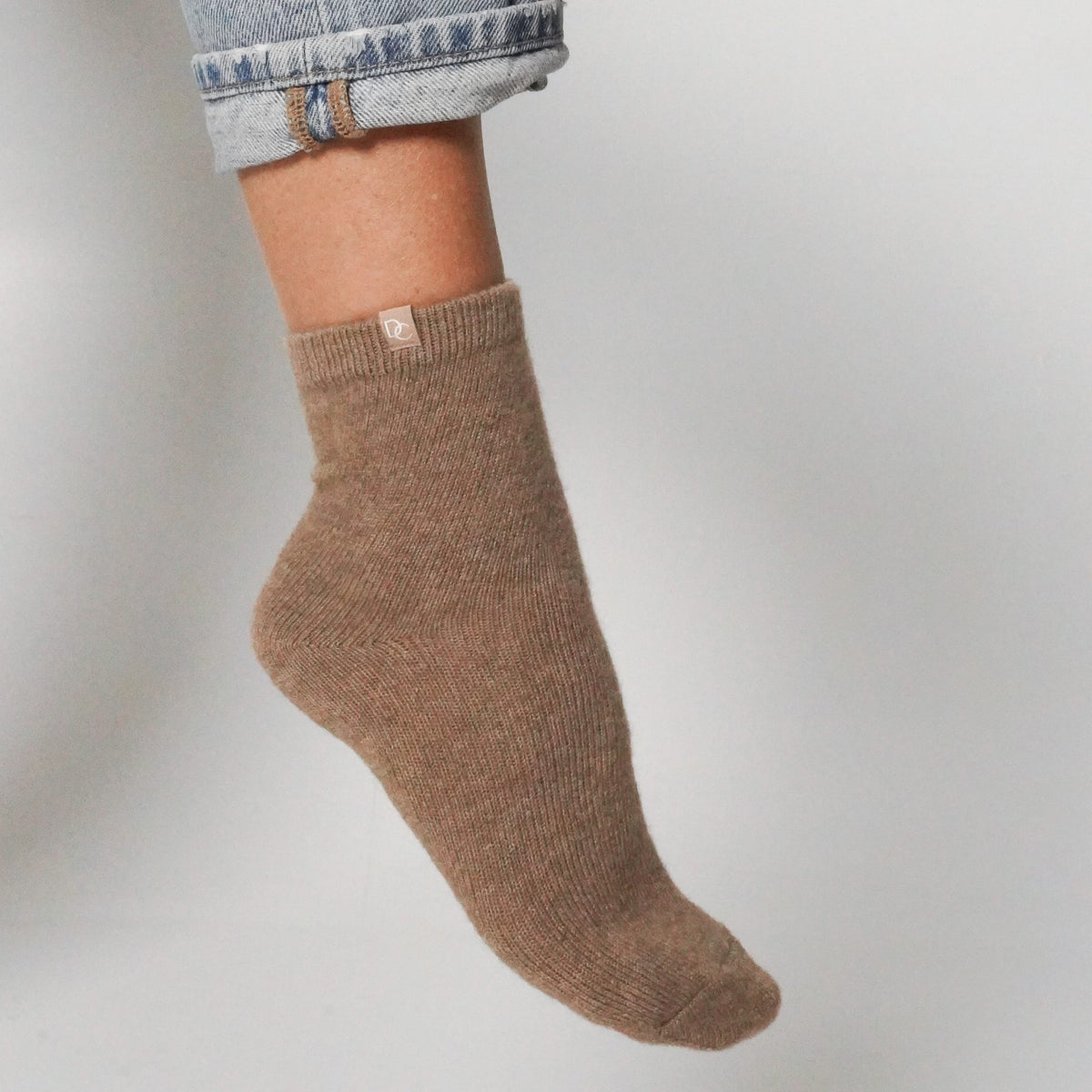 Kurze Kaschmirsocken Taupe