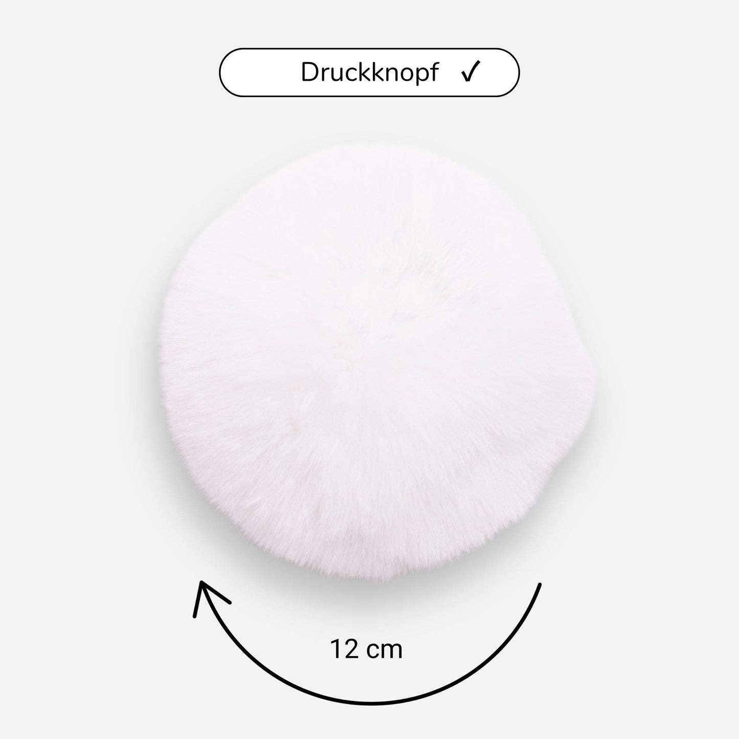 Abnehmbarer Bommel Weiß