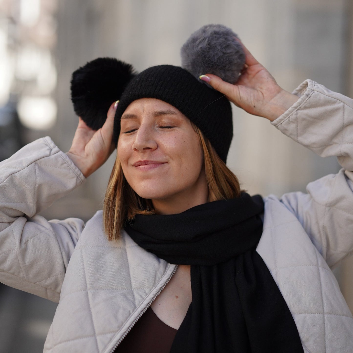 Cashmere Trio — Scarf + Hat + Mittens | Black