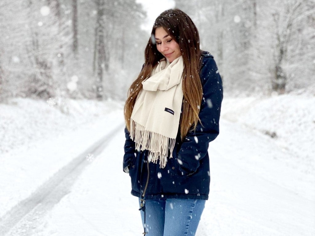 cashmere scarf beige for women Doux Cachemire