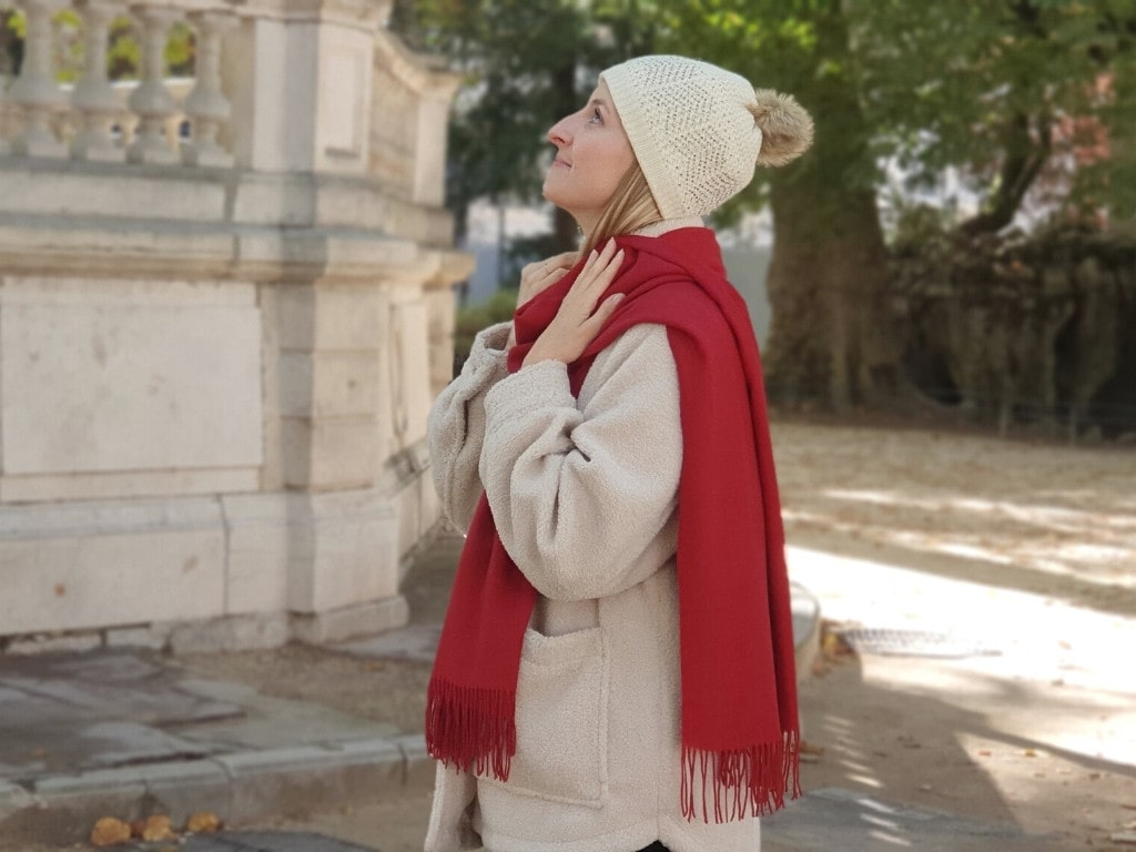 cashmere scarf burgundy for women
