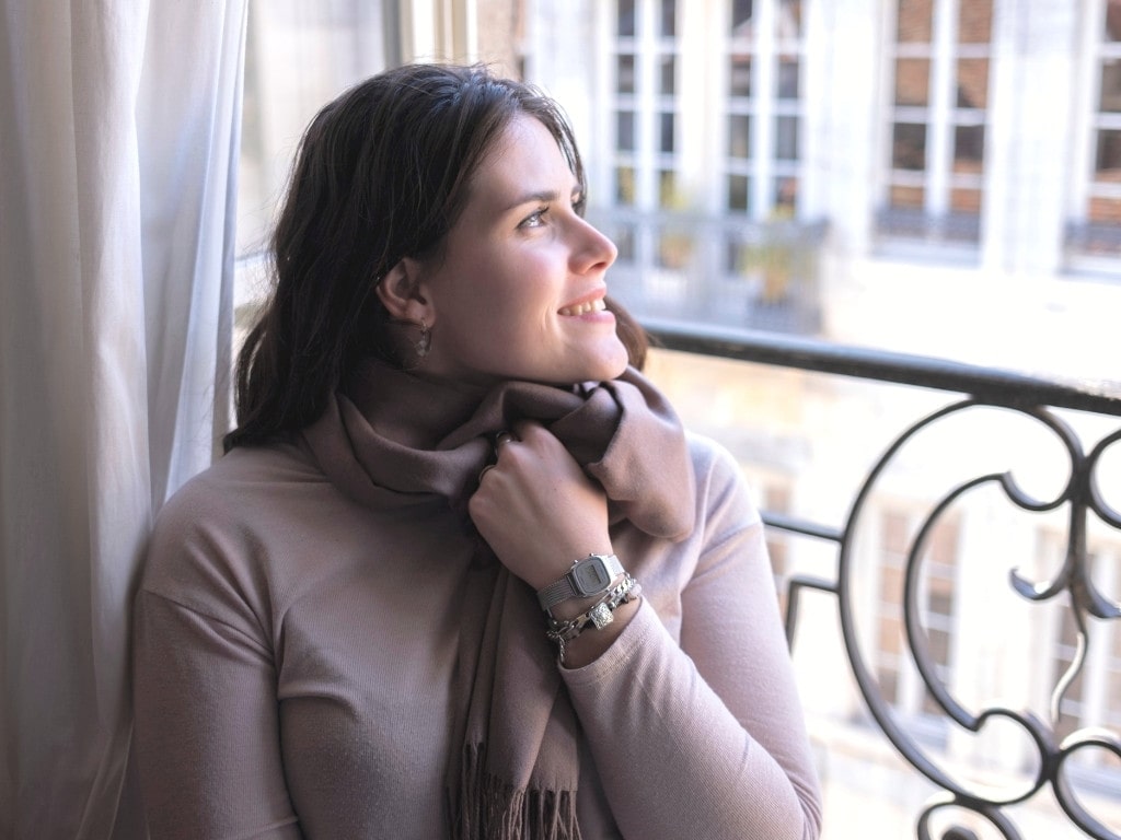 cashmere scarf taupe for women Doux Cachemire