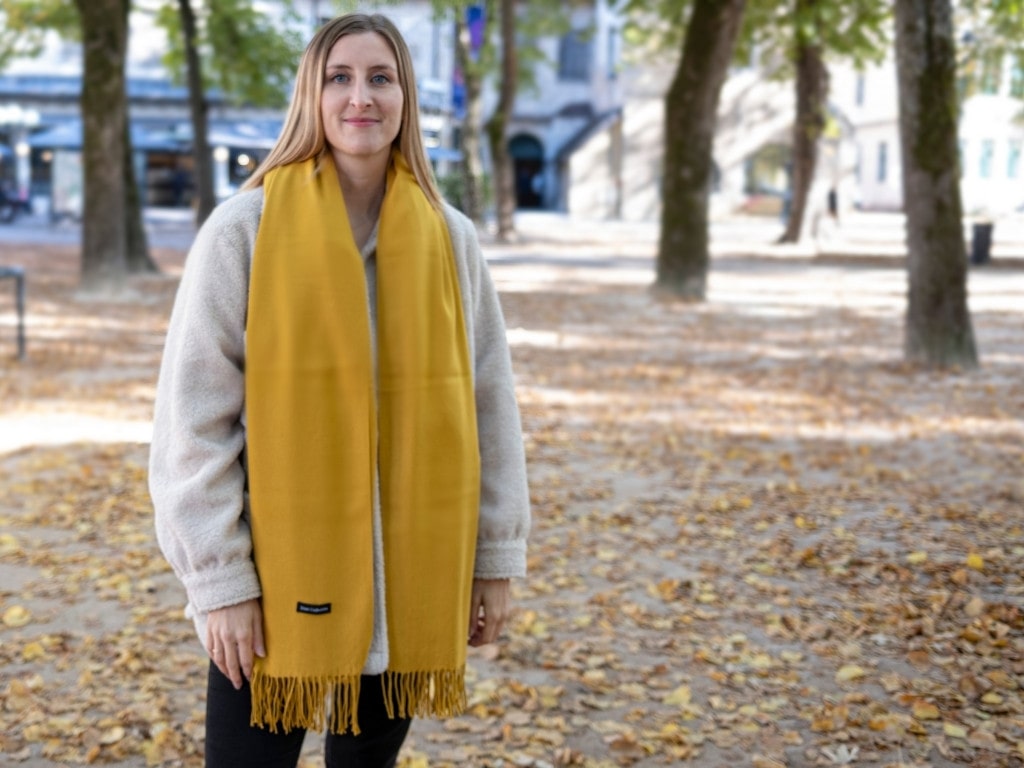 Mustard Yellow cashmere scarf