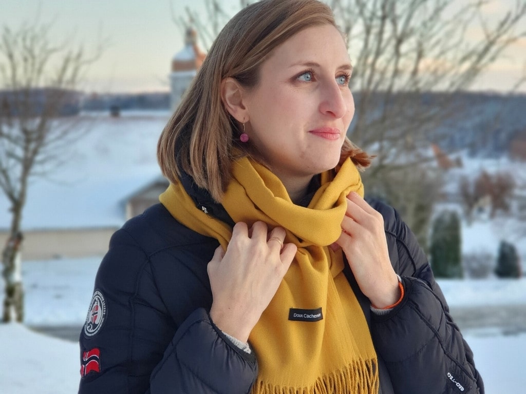 Mustard Yellow cashmere scarf