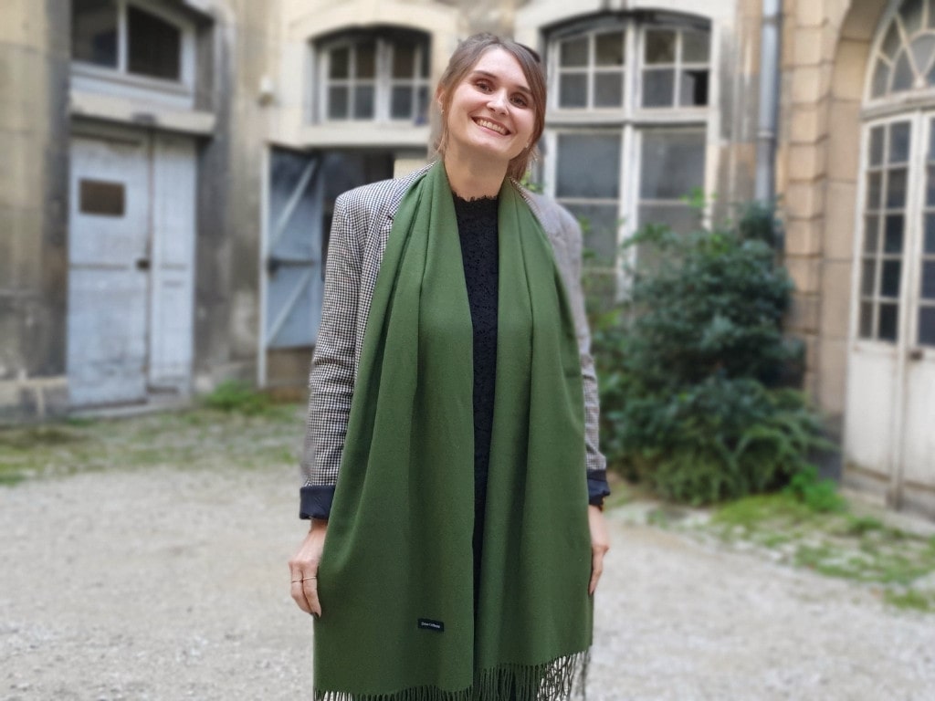 Olive cashmere scarf