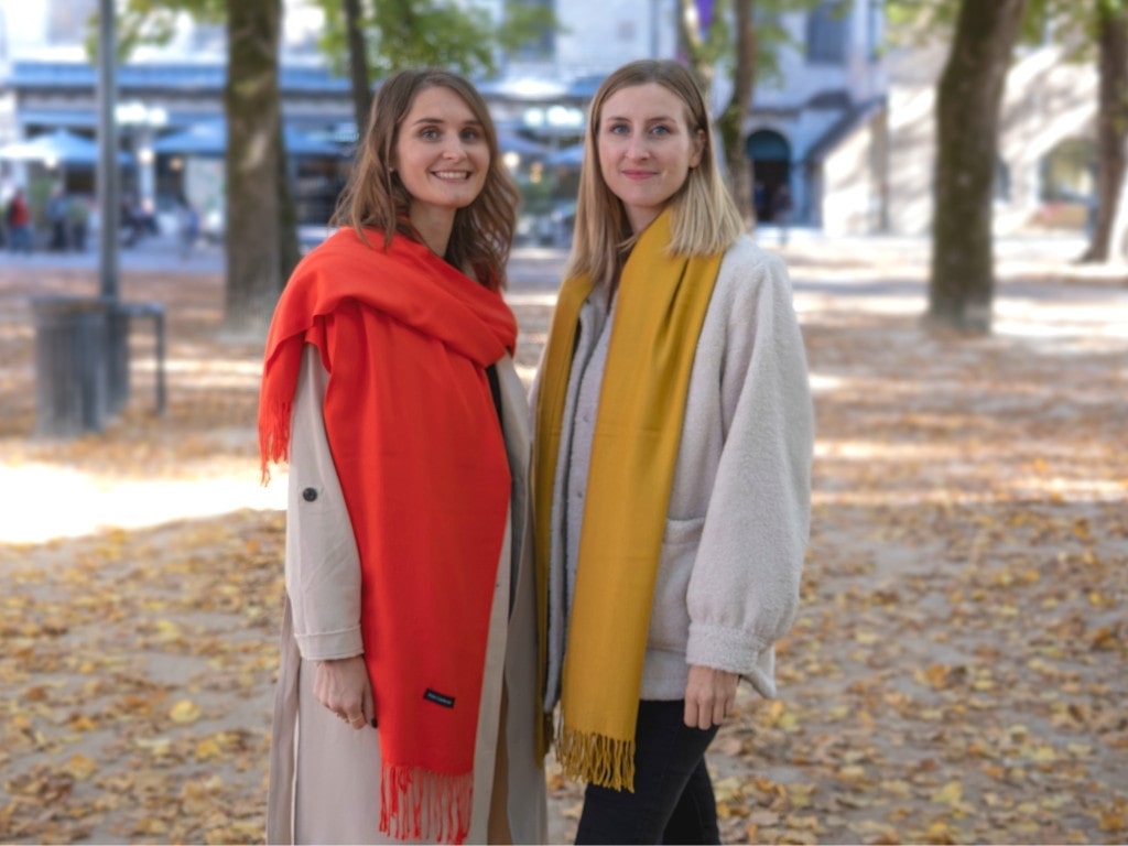 Orange cashmere scarf
