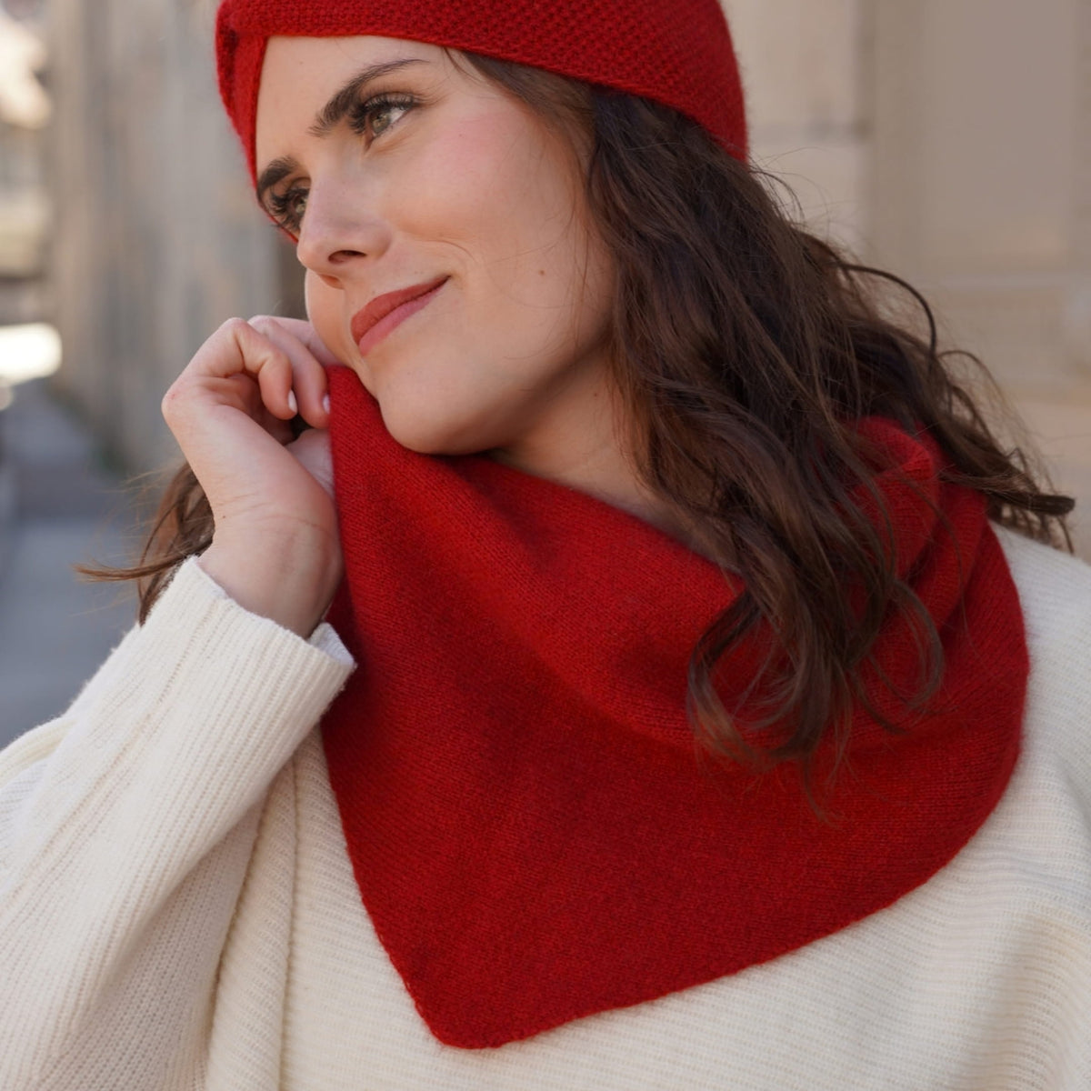 Kaschmir-Bandana Bordeaux