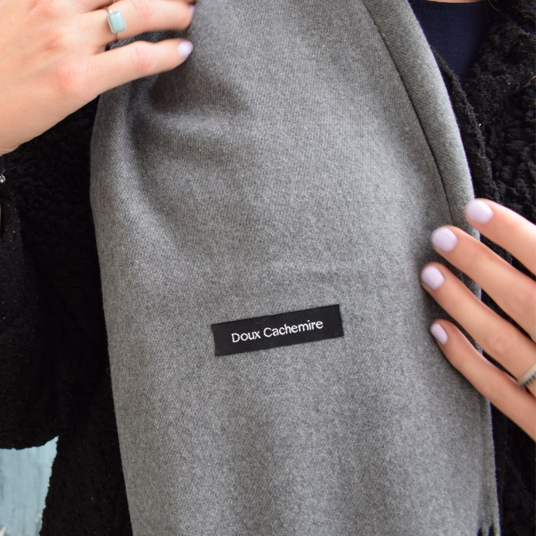 Kaschmirschal Grau meliert