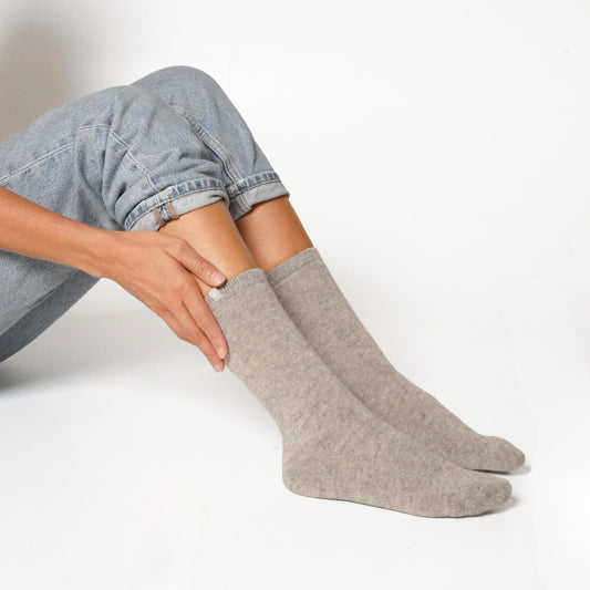 Hohe Kaschmirsocken Grau