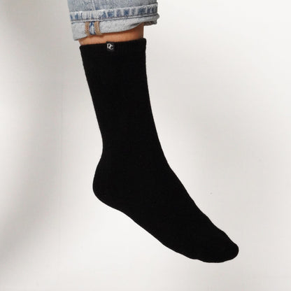 Hohe Kaschmirsocken Schwarz