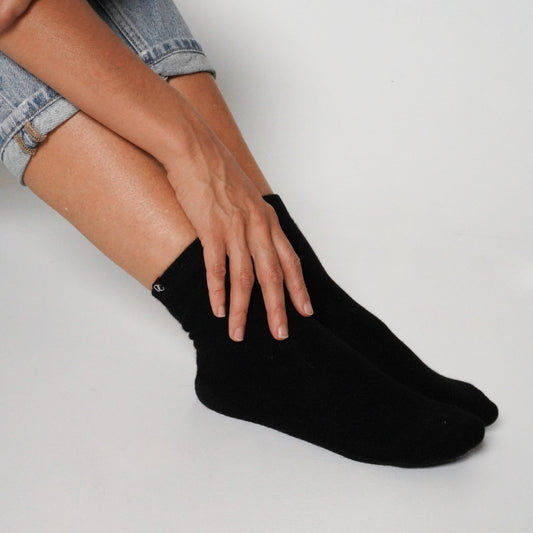 Kurze Kaschmirsocken Schwarz