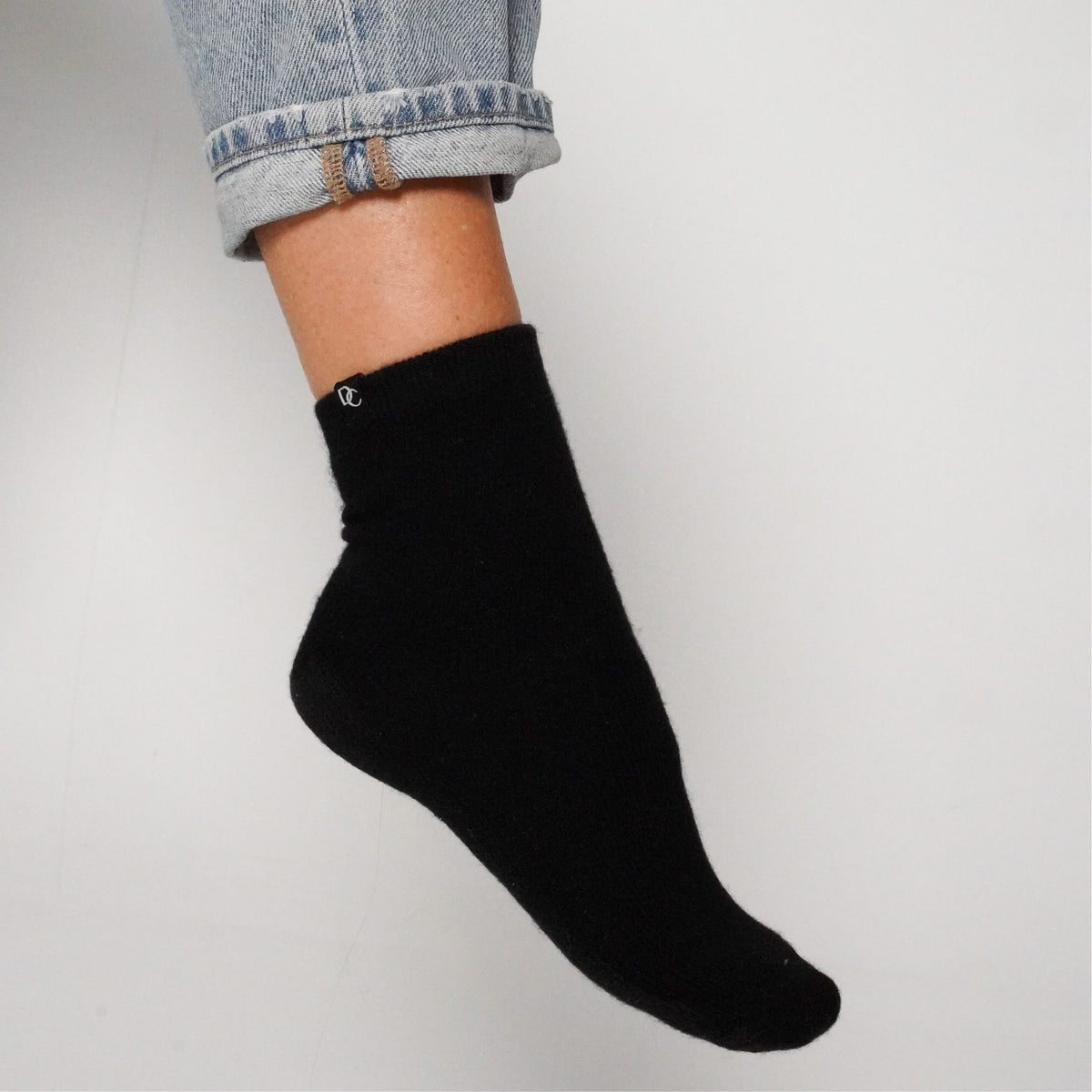Kurze Kaschmirsocken Schwarz