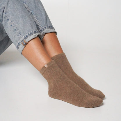 Kurze Kaschmirsocken Taupe