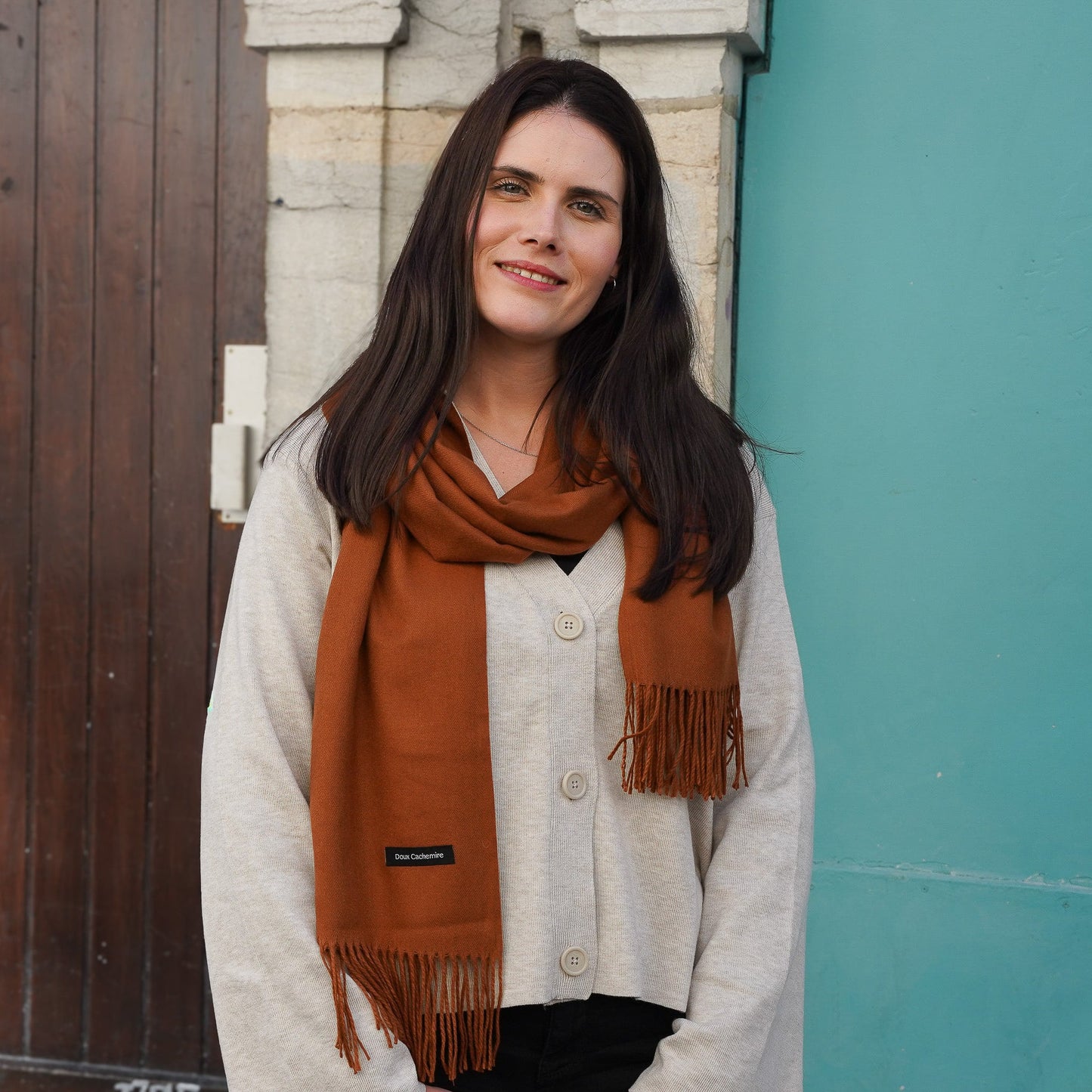 kupferfarbener Kaschmirschal frauen