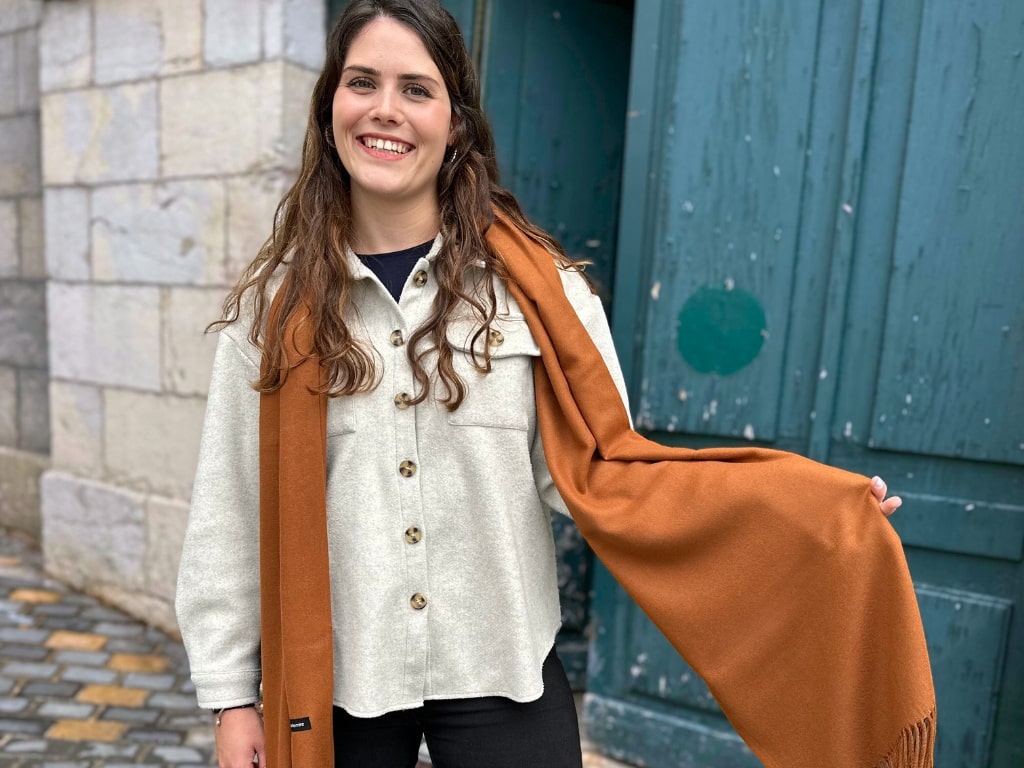 cashmere scarf copper for women