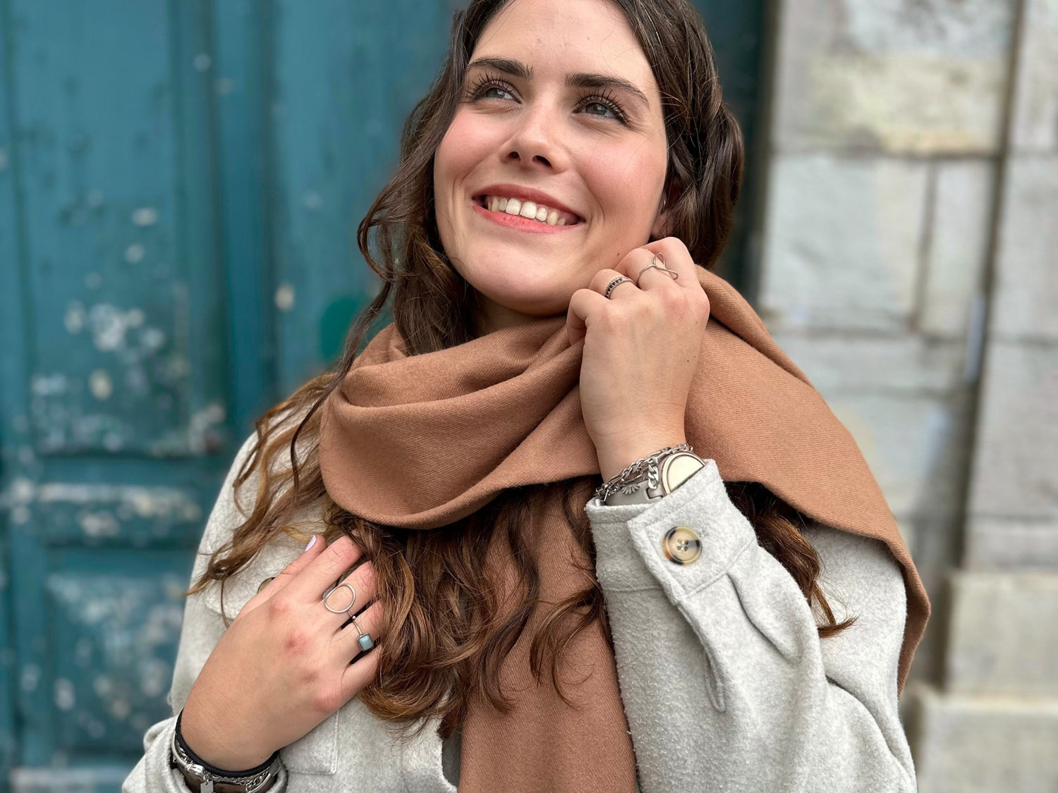 cashmere scarf camel for women Doux Cachemire