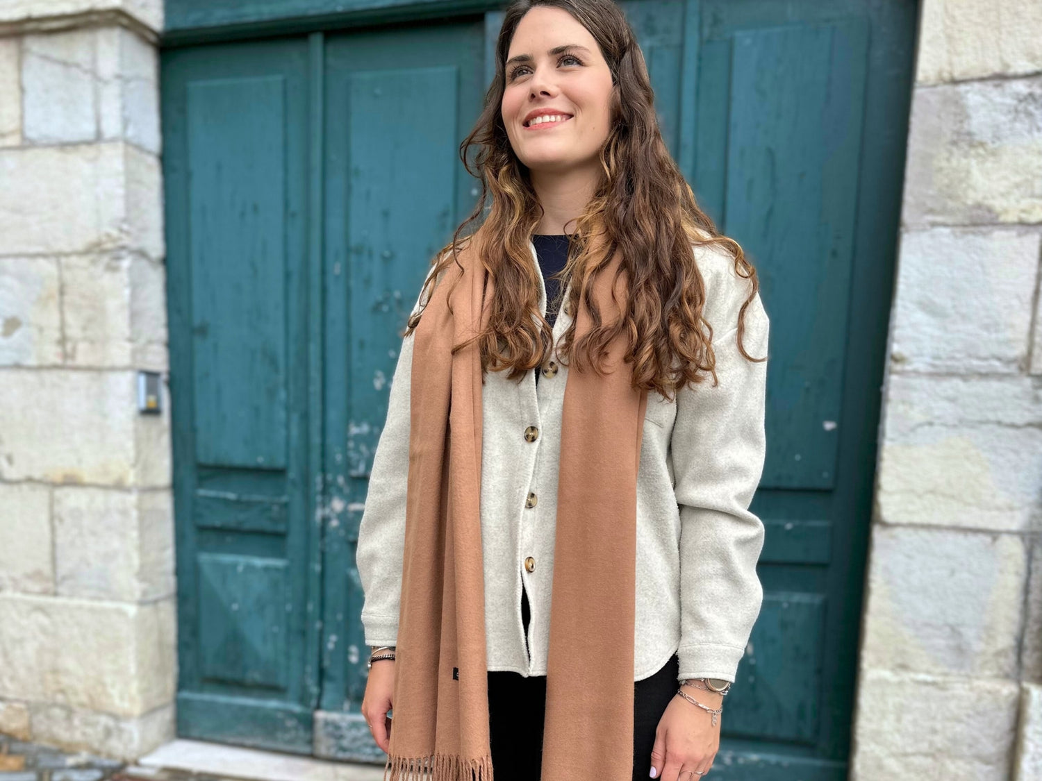 cashmere scarf camel for women Doux Cachemire