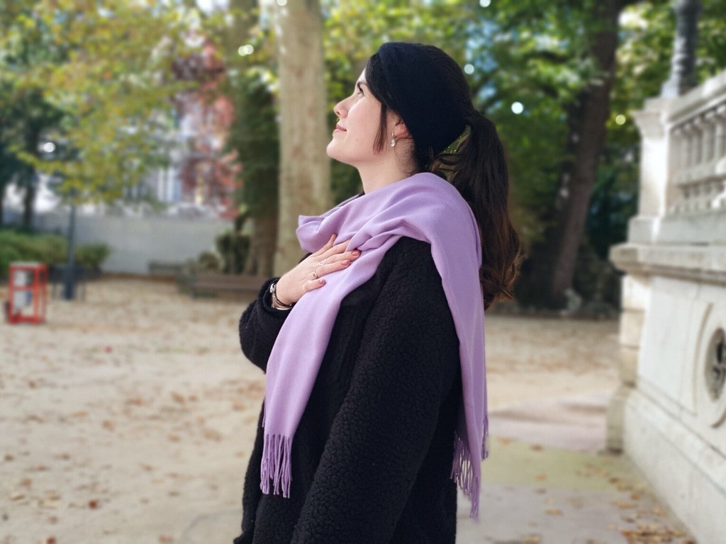 Lila cashmere scarf