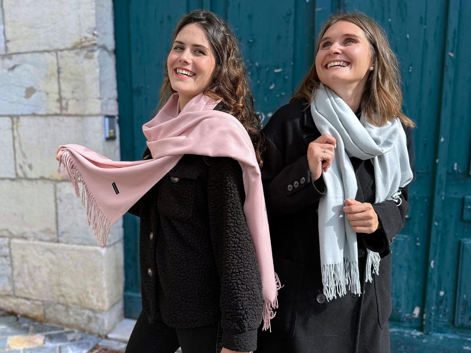 Powder pink cashmere scarf