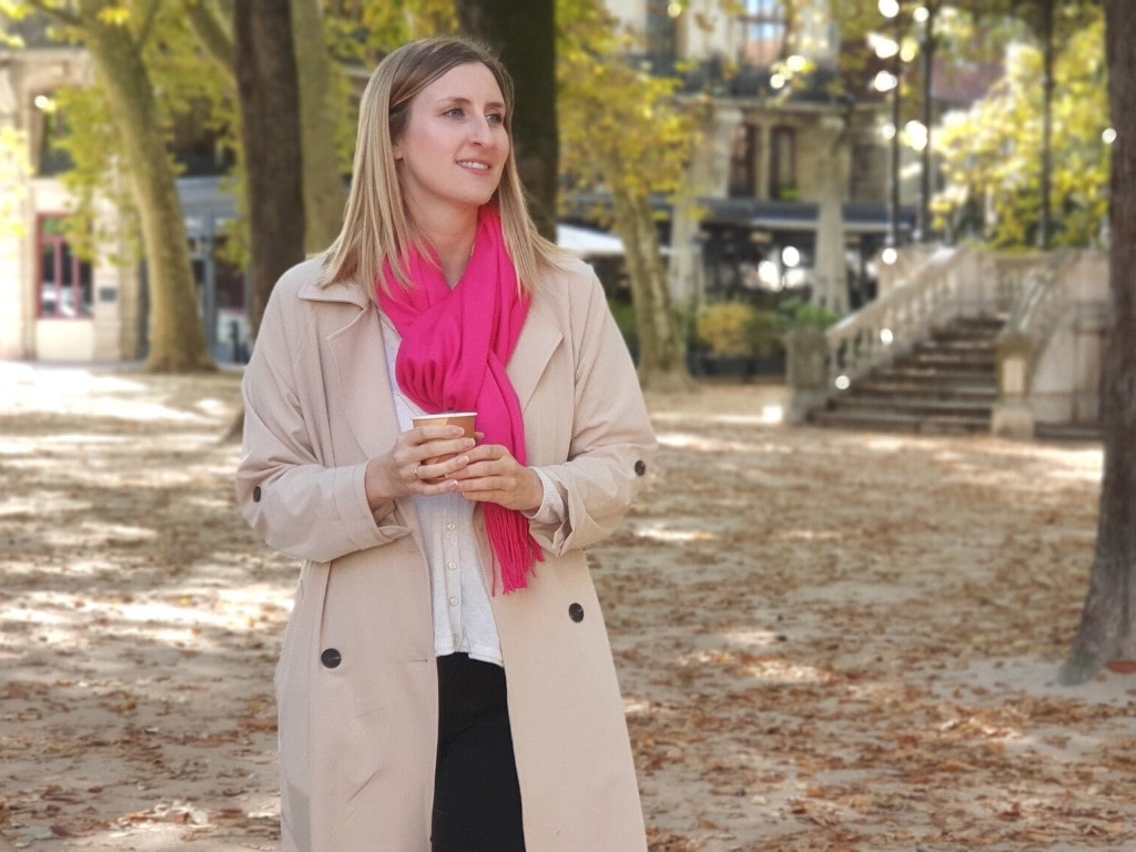 Fuchsia cashmere scarf