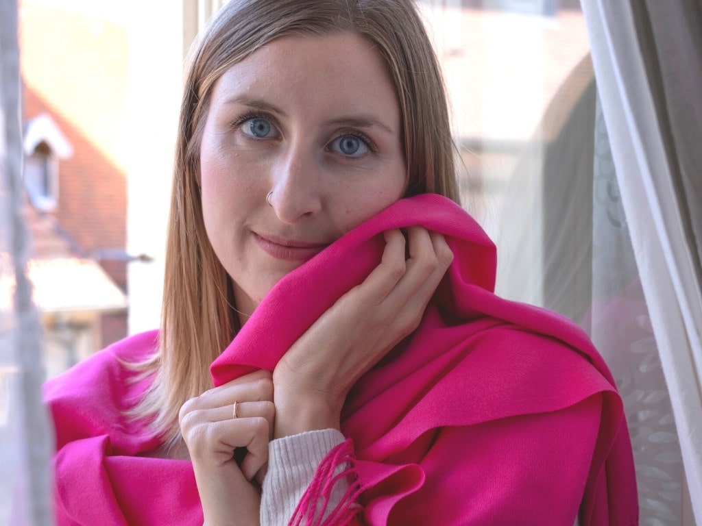 Fuchsia cashmere scarf