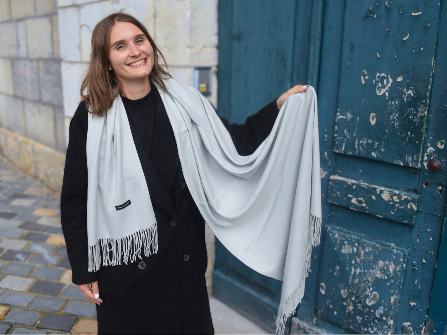 cashmere scarf grey for women Doux Cachemire