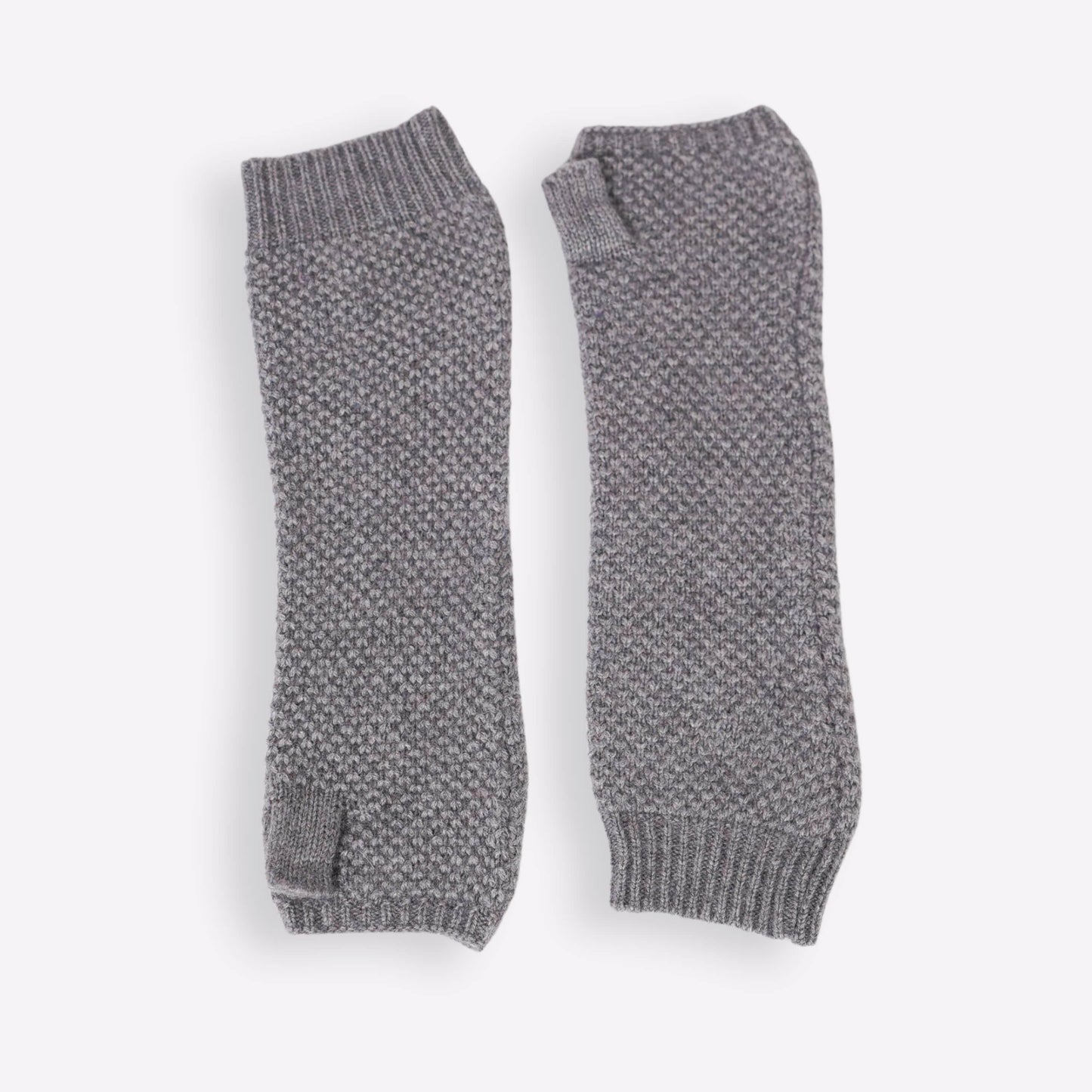 Kaschmir-Stulpen Grau meliert