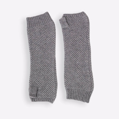 Kaschmir-Stulpen Grau meliert