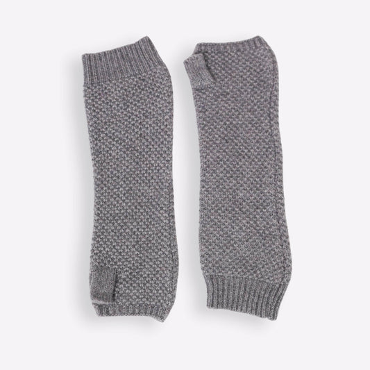 Kaschmir-Stulpen Grau meliert