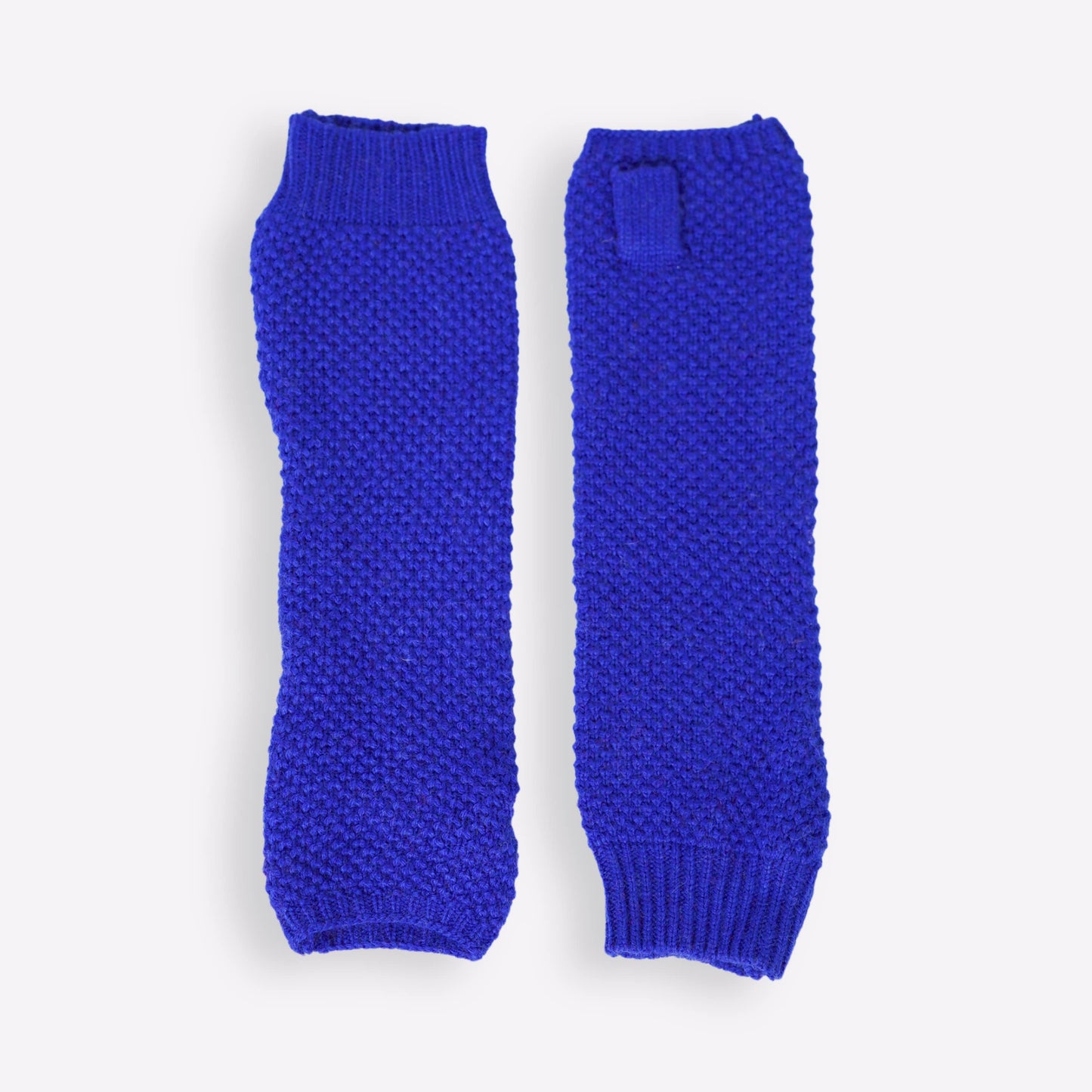 Royal blue cashmere fingerless gloves