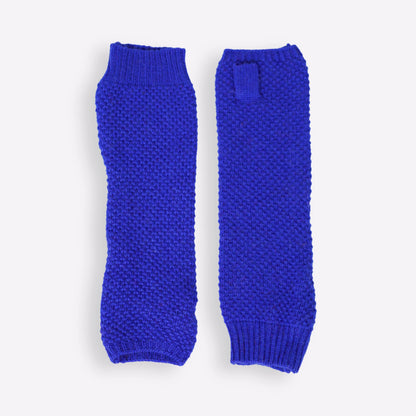 Royal blue cashmere fingerless gloves