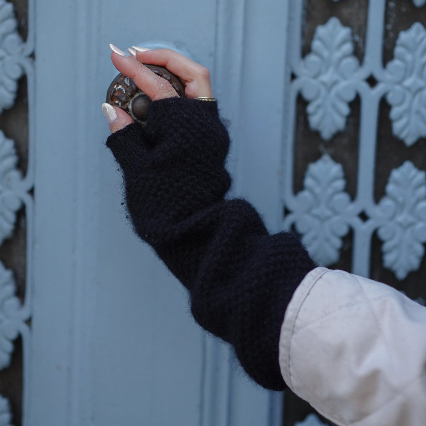 Cashmere Trio — Scarf + Hat + Mittens | Black