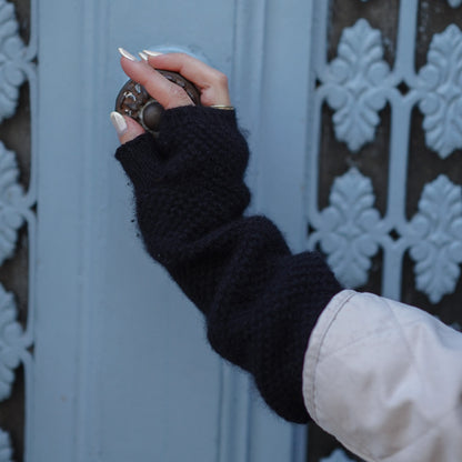 Cashmere Trio — Scarf + Hat + Mittens | Black