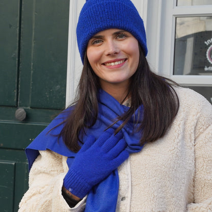 Kaschmirhandschuhe Königsblau