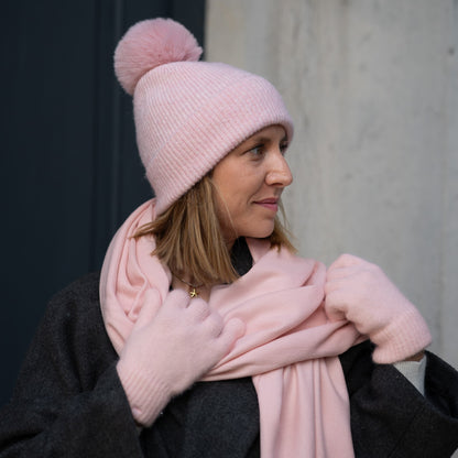 Kaschmirhandschuhe Puderrosa