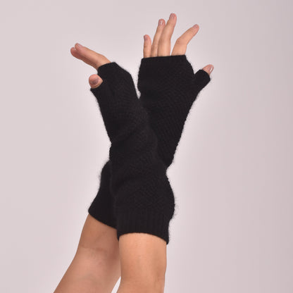 Schwarze Kaschmirhandschuhe