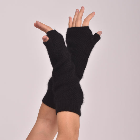 Schwarze Kaschmirhandschuhe