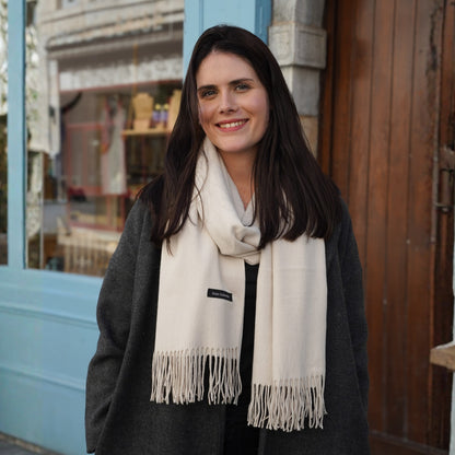 Kaschmir-Trio — Schal + Mütze + Stulpen | Beige