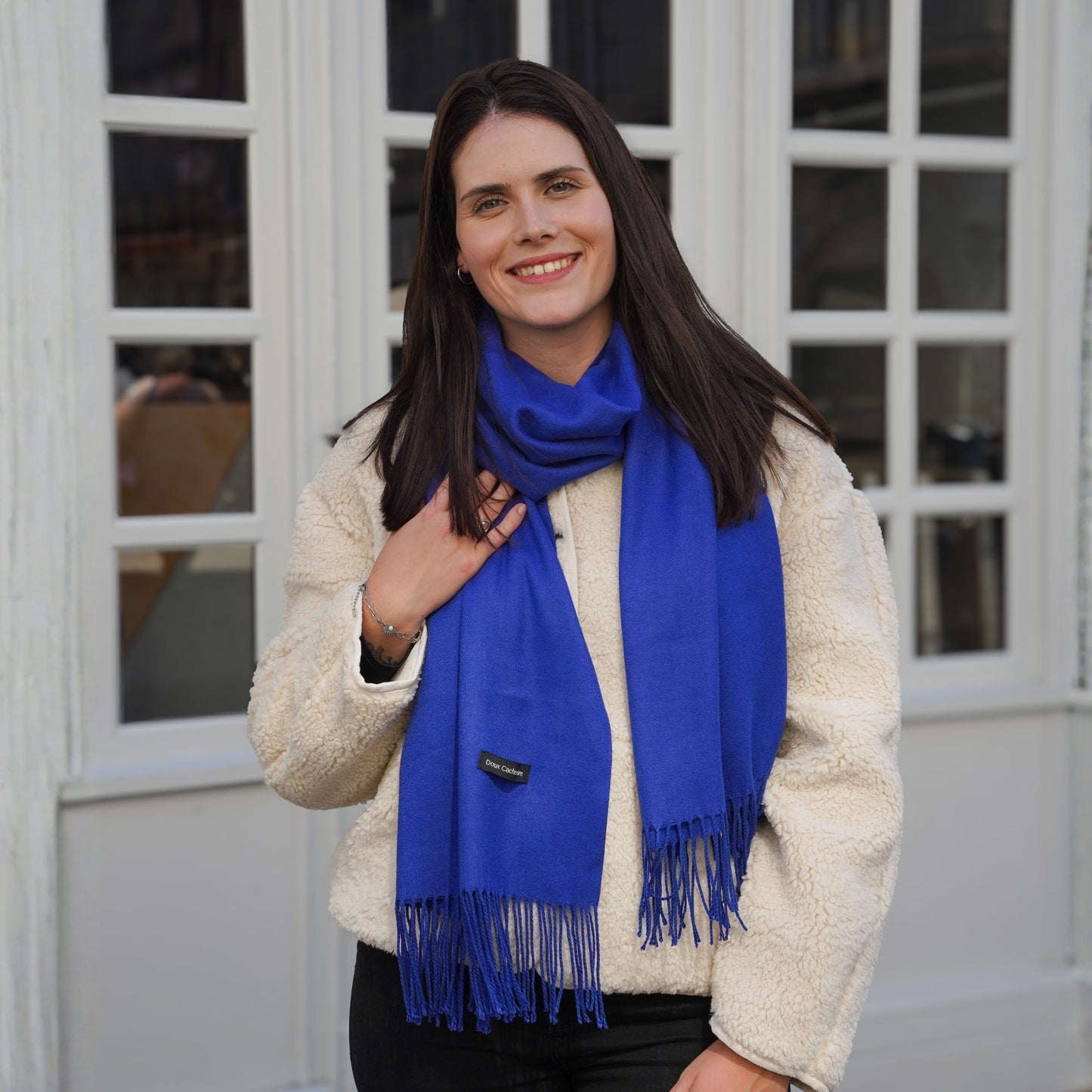 Cashmere trio — scarf + hat + mittens | Royal blue