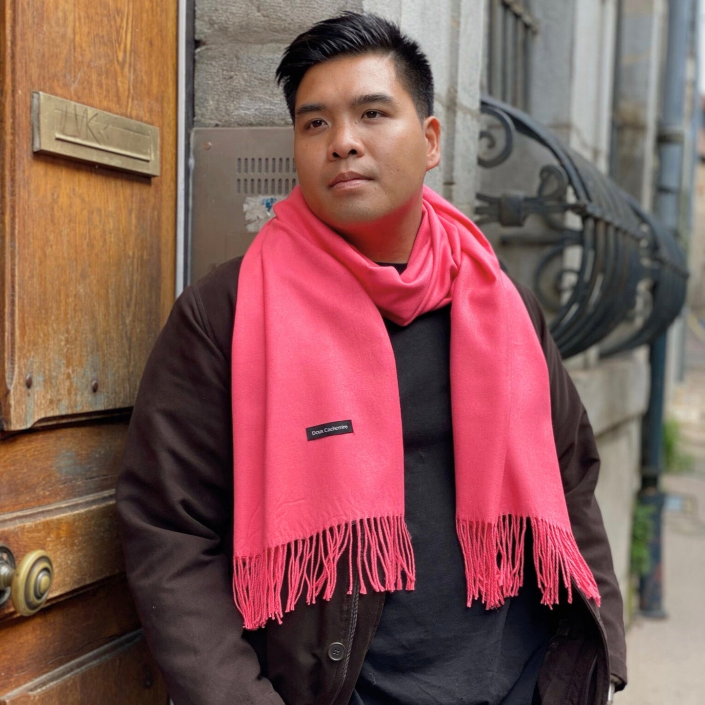 Kaschmirschal Bonbonrosa mann