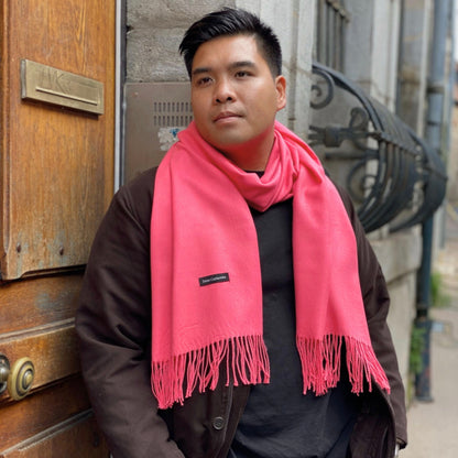 Kaschmirschal Bonbonrosa mann