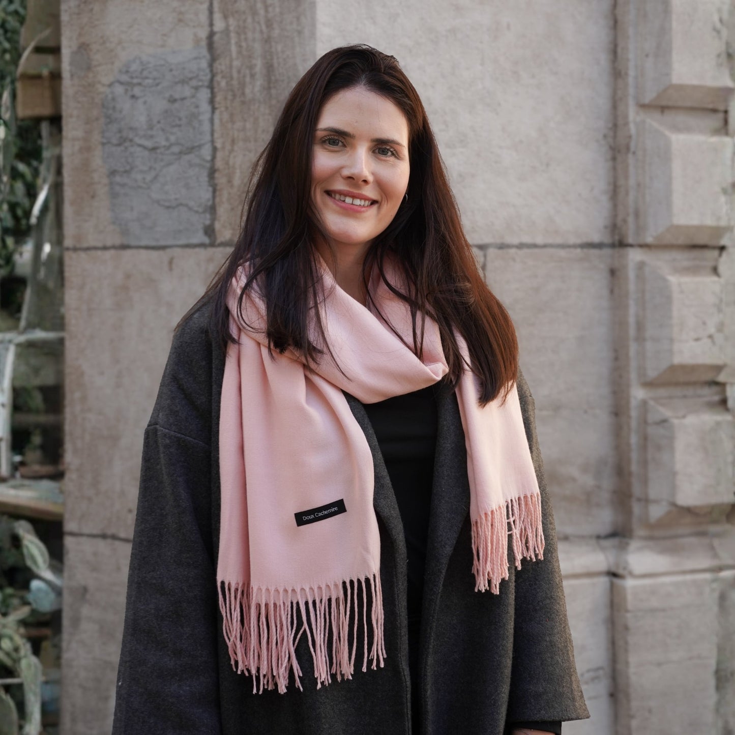 Kaschmir-Trio — Schal + Mütze + Handschuhe | Puderrosa