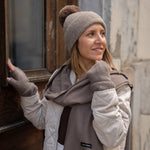 Cashmere Trio — Scarf + Hat + Mittens | Taupe