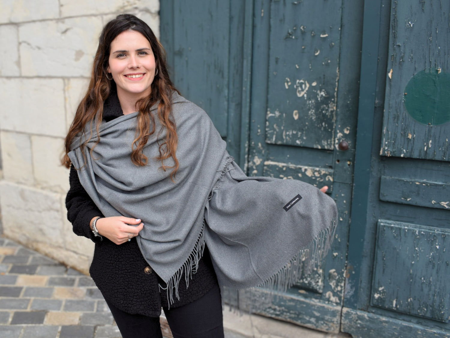 cashmere scarf grey for women Doux Cachemire