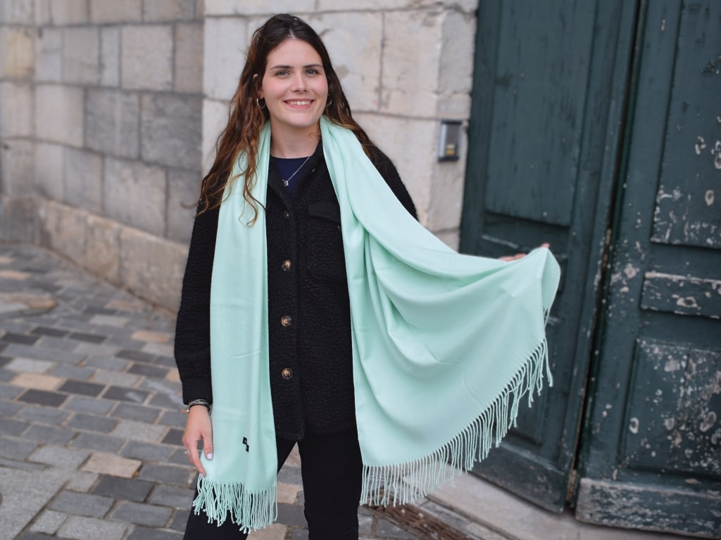 Turquoise cashmere scarf