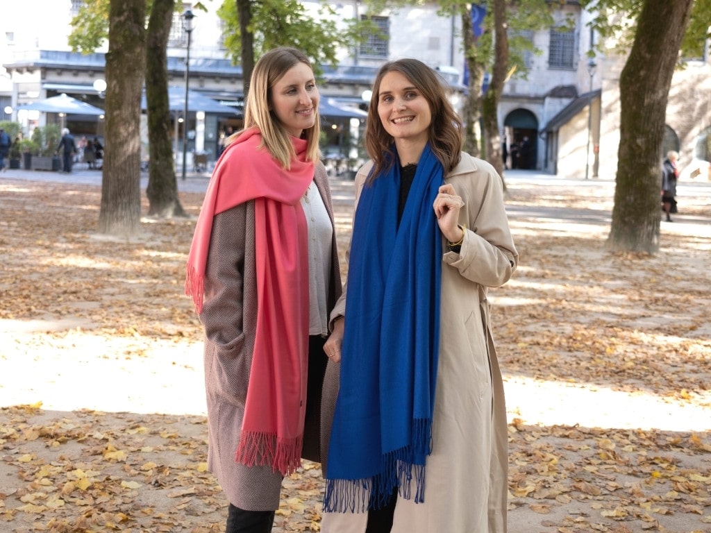 Royal blue cashmere scarf