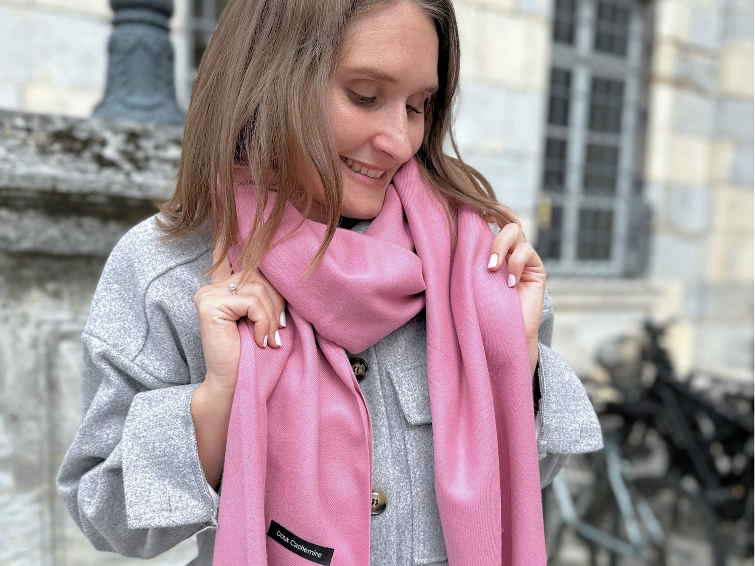 Pink cashmere scarf