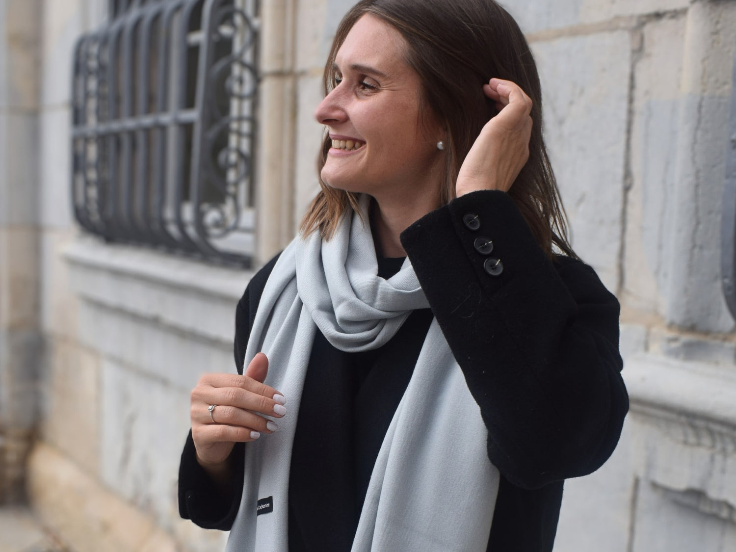 cashmere scarf grey for women Doux Cachemire