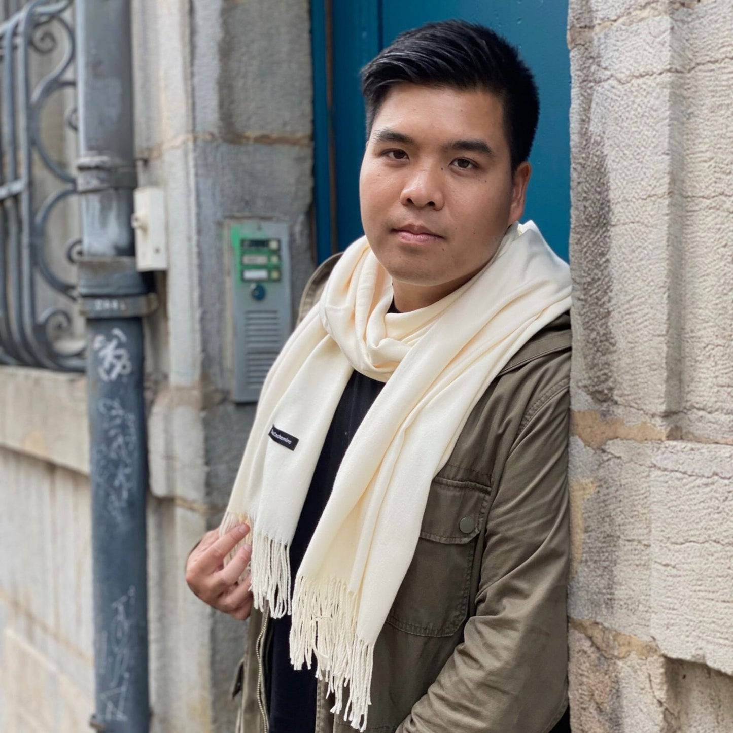 Kaschmirschal elfenbein mann