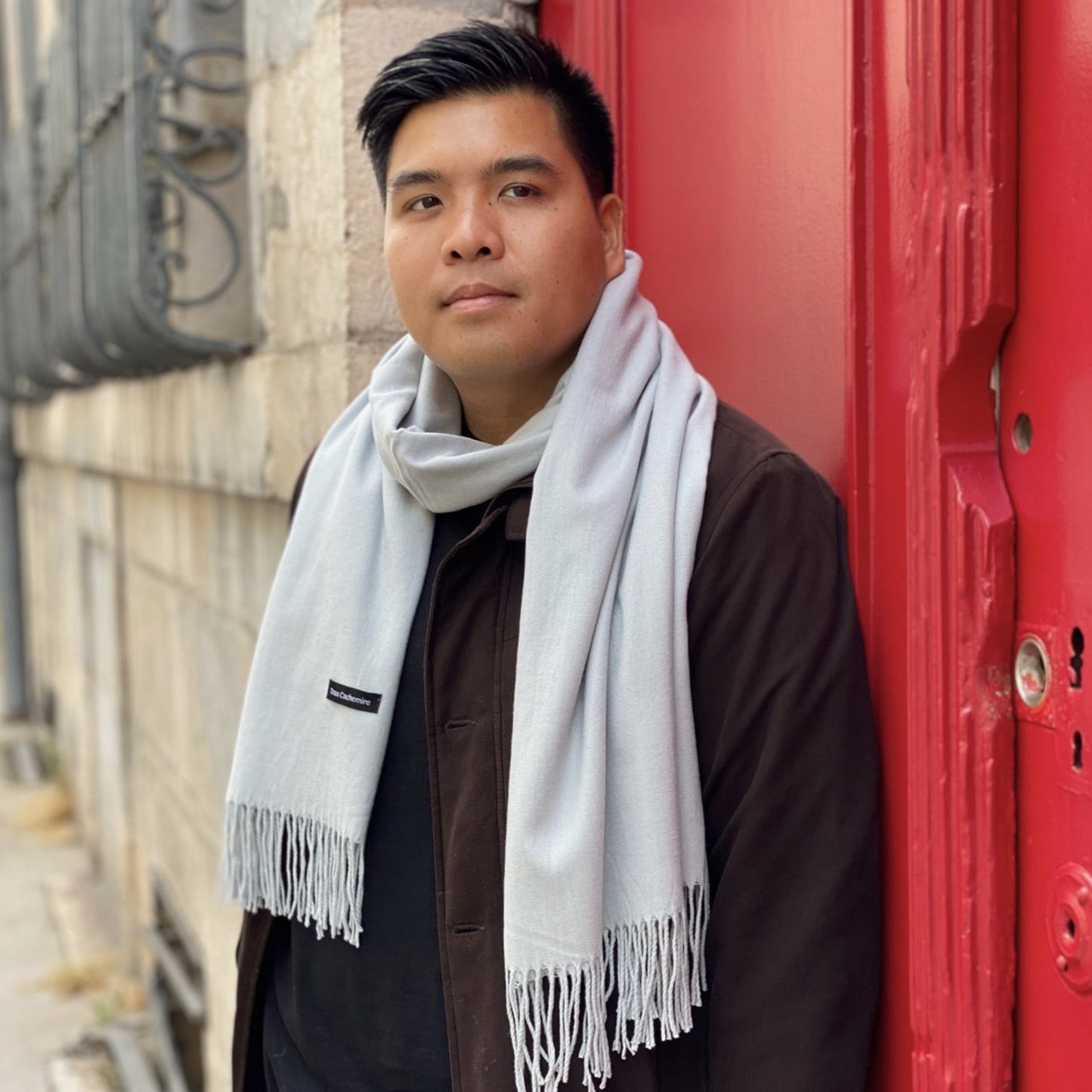 Kaschmirschal grau manner